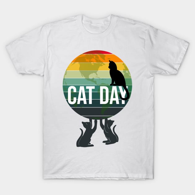 International Cat Day Retro T-Shirt by PlusAdore